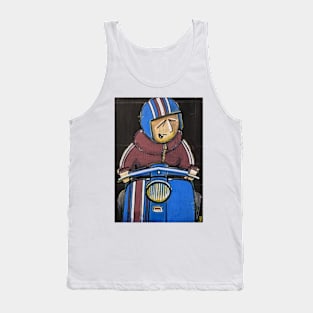 Retro Scooter, Classic Scooter, Scooterist, Scootering, Scooter Rider, Mod Art Tank Top